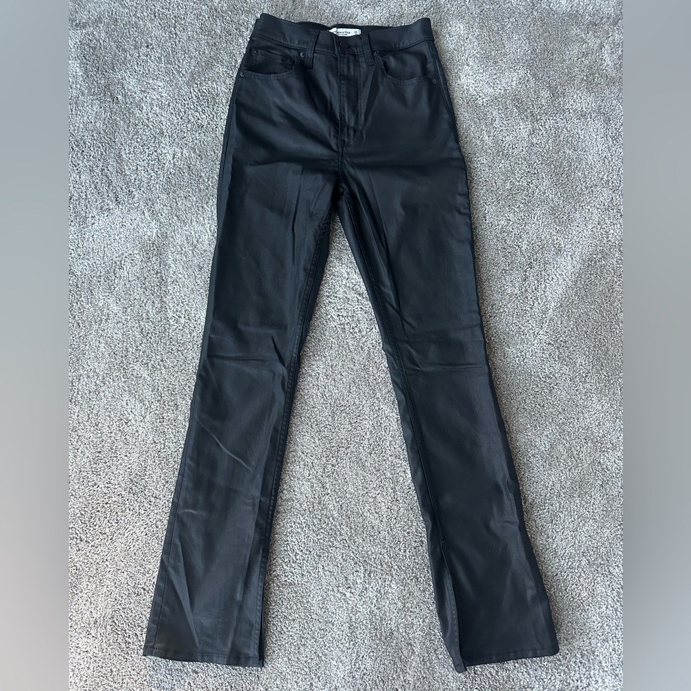 Abercrombie and fitch ultra hgh rise slim fit wet look pant